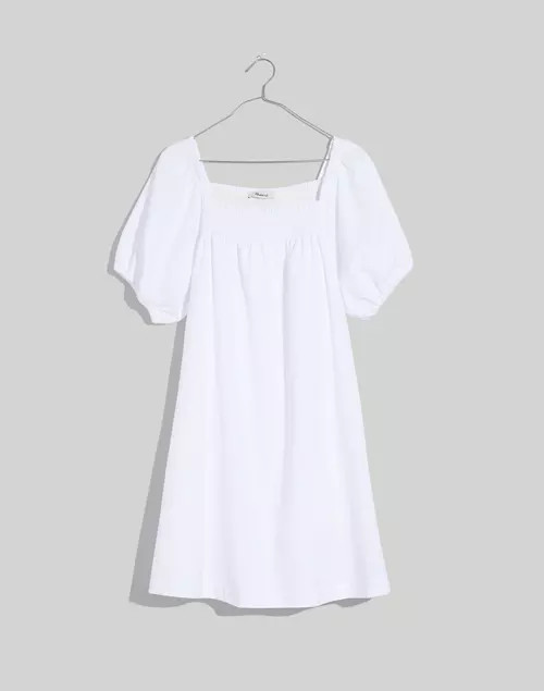 Puff-Sleeve A-Line Mini Dress in Seersucker Stripe | Madewell