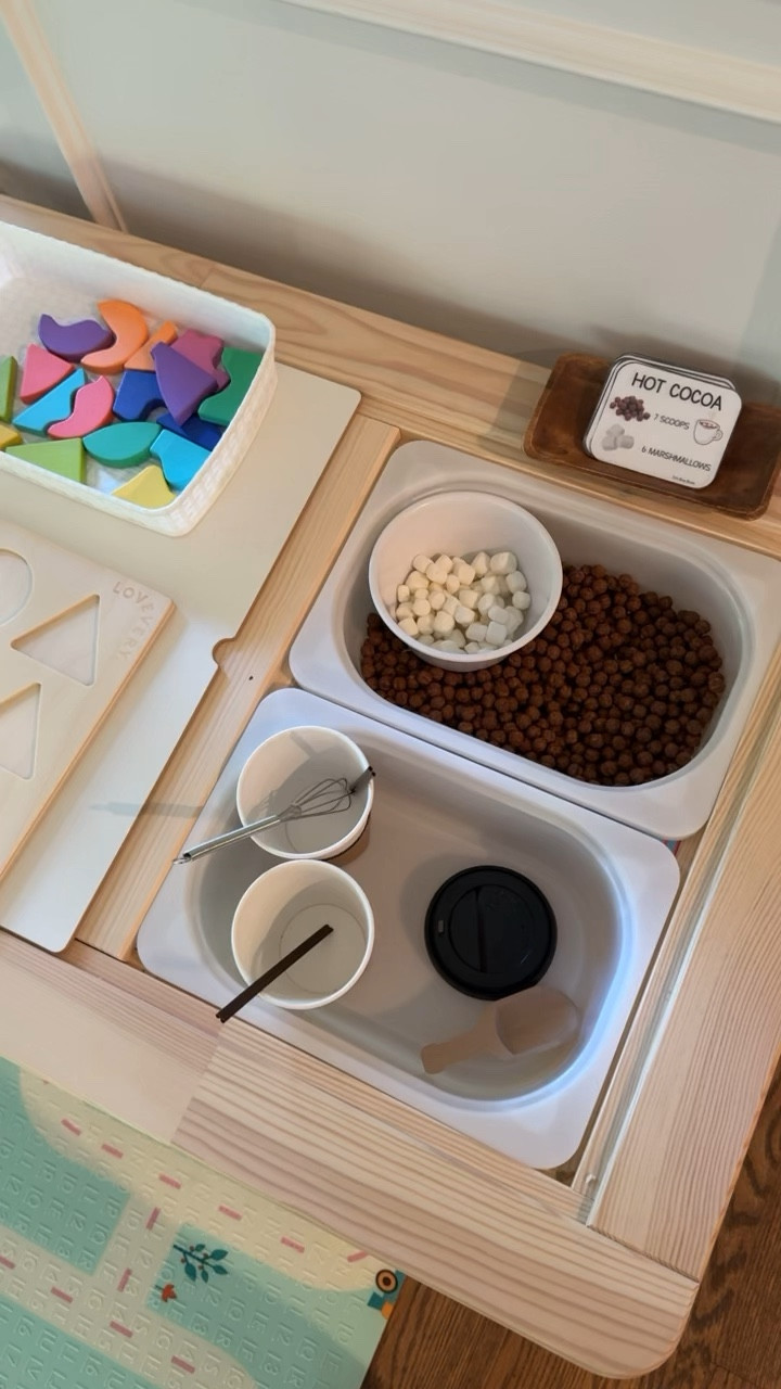 This morning’s invitation to play. I give this sensory bin a 10/10. She got about an hour to 1.5 hours of play time with this toy throughout the day, but over 20 minutes of independent play when she first played with it. The puzzle is from a Lovevery box, so I couldn’t link it, but I LOVE their subscriptions and then the blocks have been a hit for over a year 

Busy bin / quiet box / quiet play time / toys for toddlers / toddler toys / morning busy box 

#LTKFindsUnder50 #LTKKids #LTKFamily