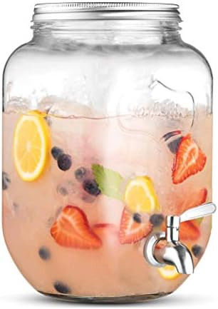 FineDine 2 Gallon Glass Beverage Dispenser with 18/8 Stainless Steel Spigot - 100% Leak Proof - W... | Amazon (CA)