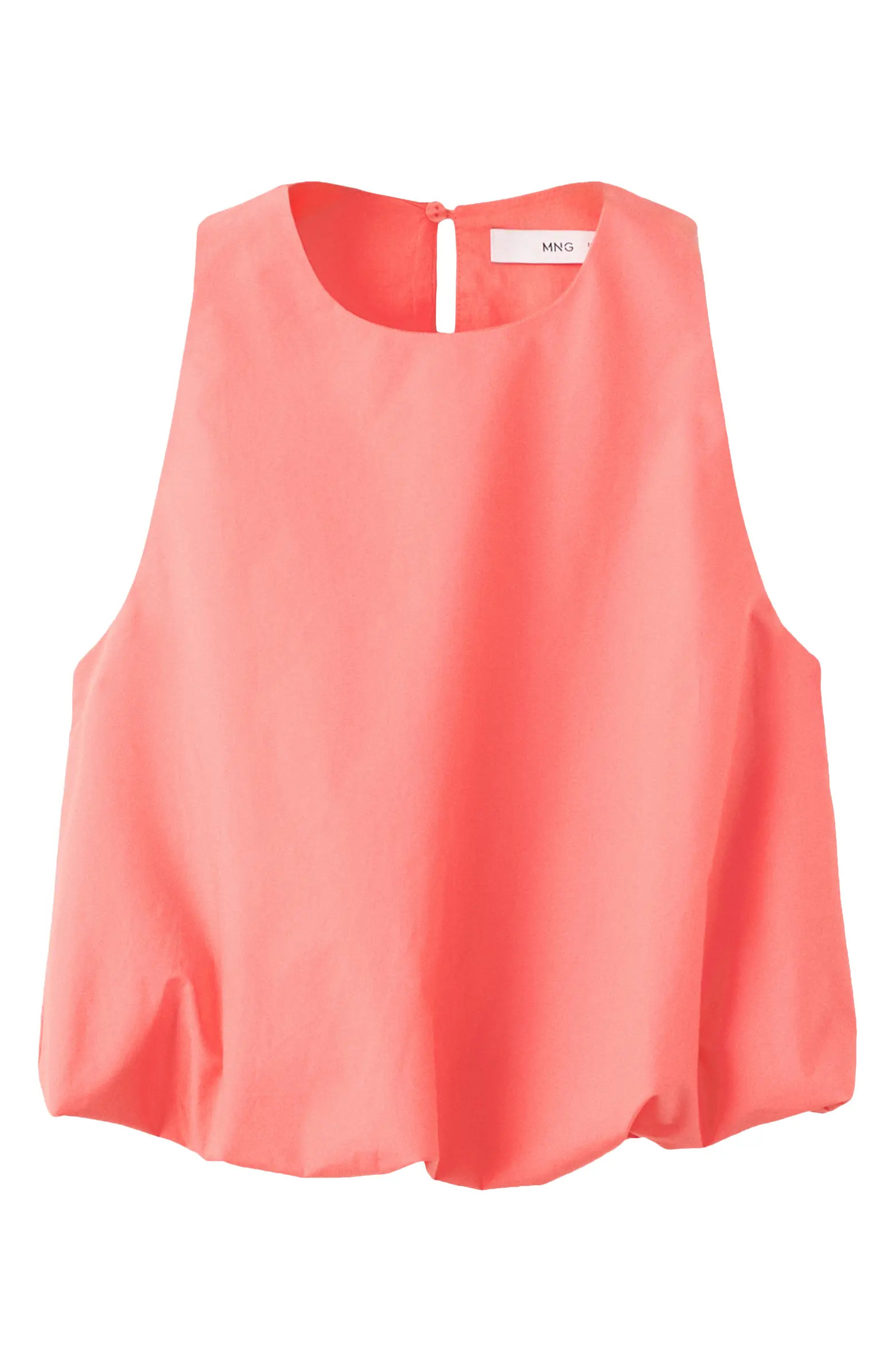 MANGO Bubble Hem Sleeveless Cotton Top | Nordstrom | Nordstrom