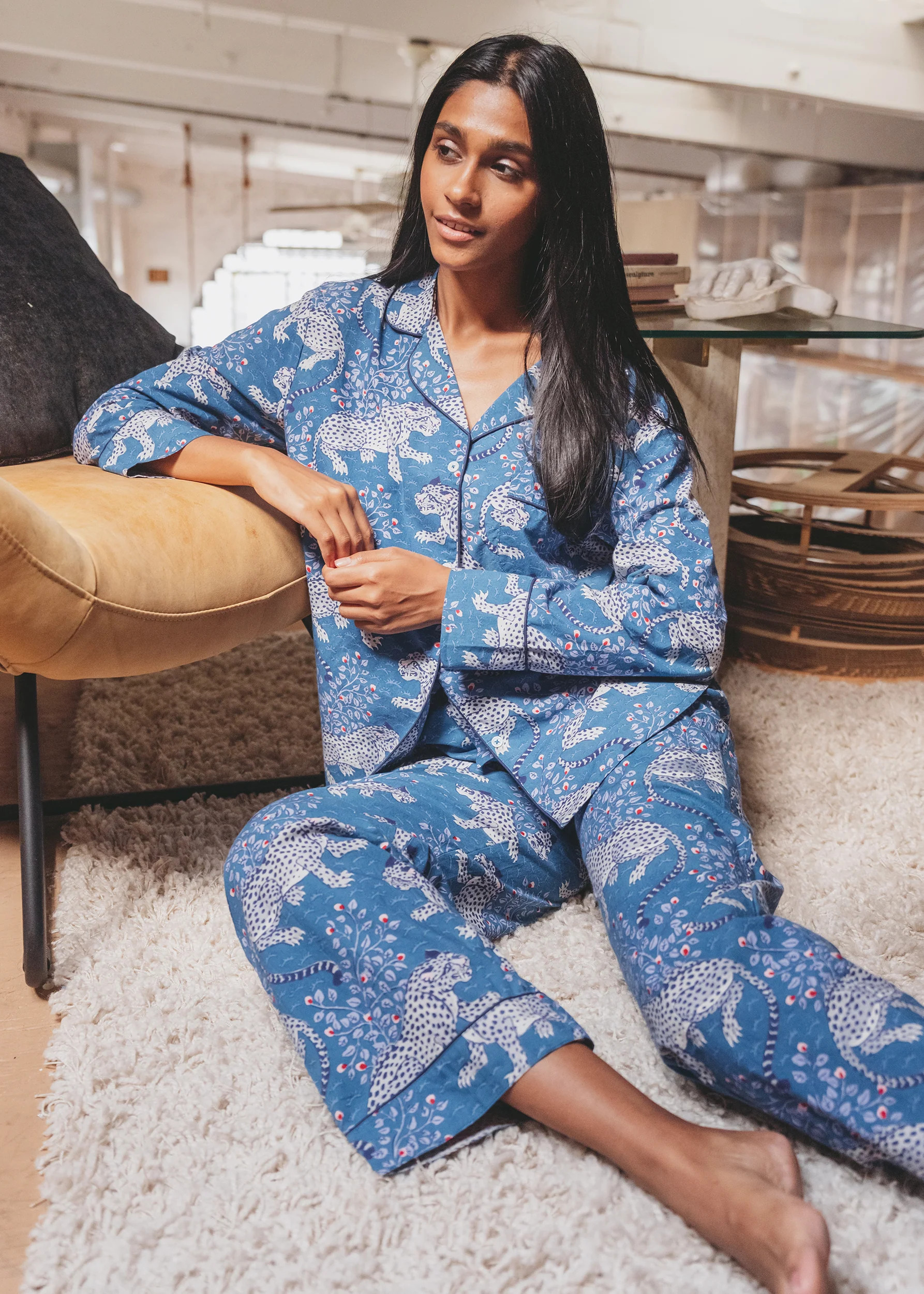 Bagheera - Long Sleep Set - Indigo | Printfresh