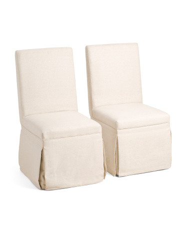 Set Of 2 19x39 Slipcover Look Dining Chairs On Caster Wheels | Furniture & Lighting | Marshalls | Marshalls