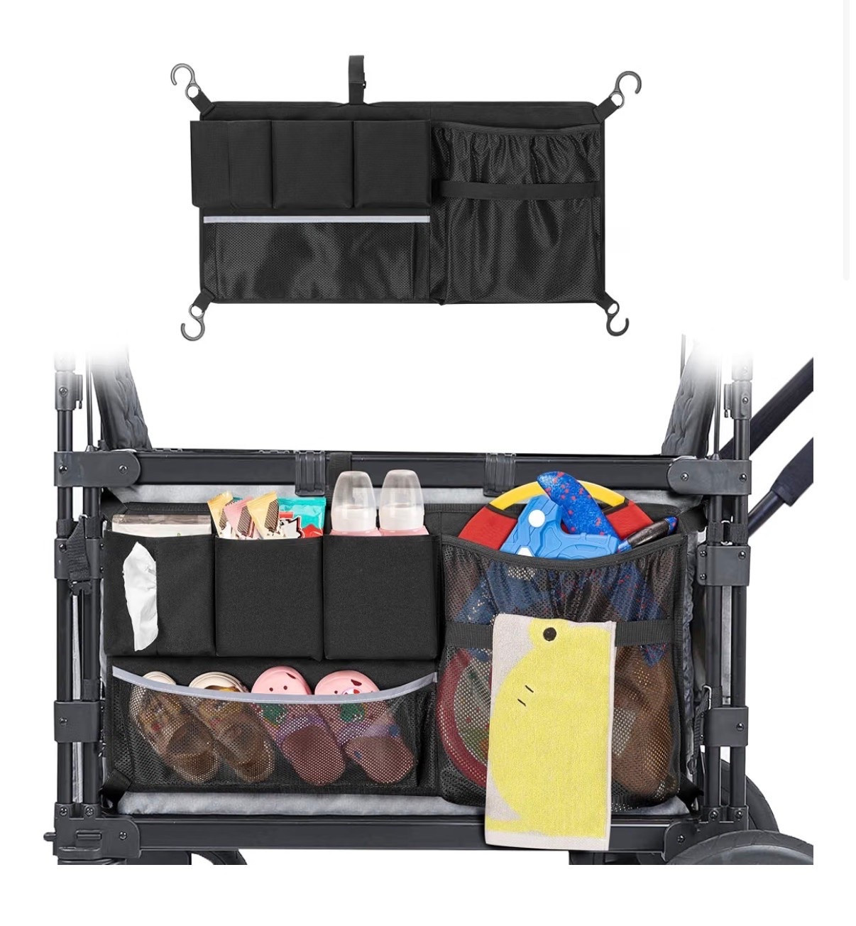 Stroller Wagon Cargo Net Compatible with WONDERFOLD W-Series Models
Large Capacity Mesh Cargo Storage Bag with Sorting Pockets Compatible with Keenz Wagon, Black

#LTKBaby #LTKKids #LTKTravel