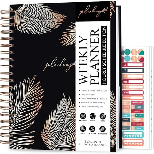 PLANBERRY Large Hourly Schedule Planner Premium – Undated Organizer for Productivity, Time Management & Budget, 8x10.4″ (Onyx Black) | Amazon (US)
