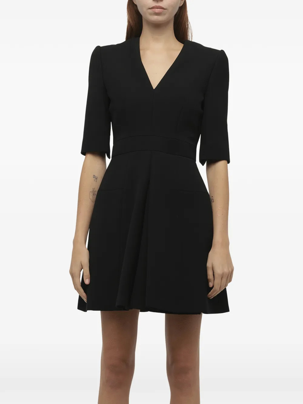 Alexander McQueen V-neck mini dress - Black | Farfetch Global