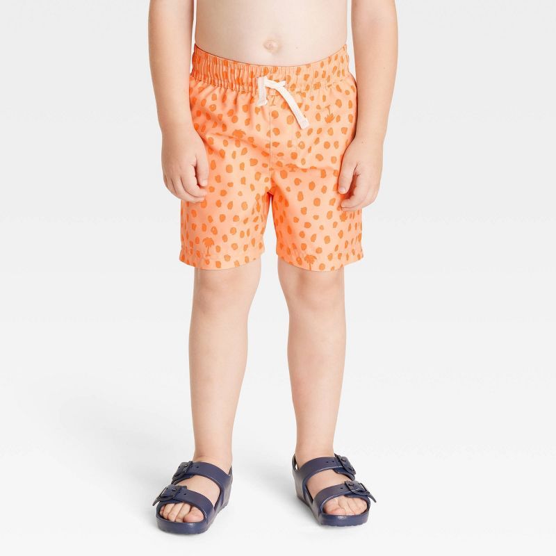 Toddler Boys' Tree Swim Shorts - Cat & Jack™ Orange | Target