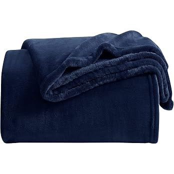 KMUSET Fleece Blanket Throw Size Navy Lightweight Super Soft Cozy Luxury Bed Blanket Microfiber F... | Amazon (US)