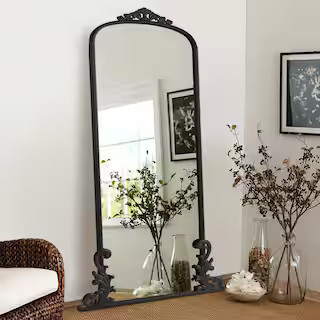 NEUTYPE 29 in. W x 68 in. H Retro Arched Metal Framed Full-Length Leaning Mirror TY-MR05063 - The... | The Home Depot