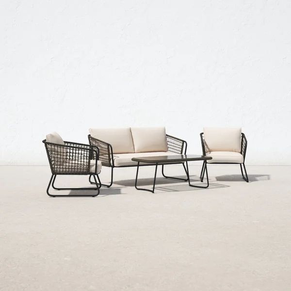 Esme Polyethylene (PE) Wicker 4 - Person Seating Group with Cushions | Wayfair North America