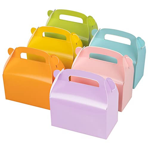 Oletx 30-Pack Colorful Party Favor Treat Boxes, Goodie Boxes, Gable Paper Gift Boxes with Handles. Perfect for Rainbow Party Decoration Supplies | Amazon (US)