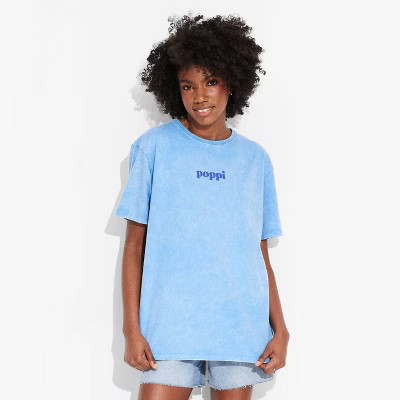 Adult Poppi Taste the Future Short Sleeve Graphic T-Shirt - Blue M | Target