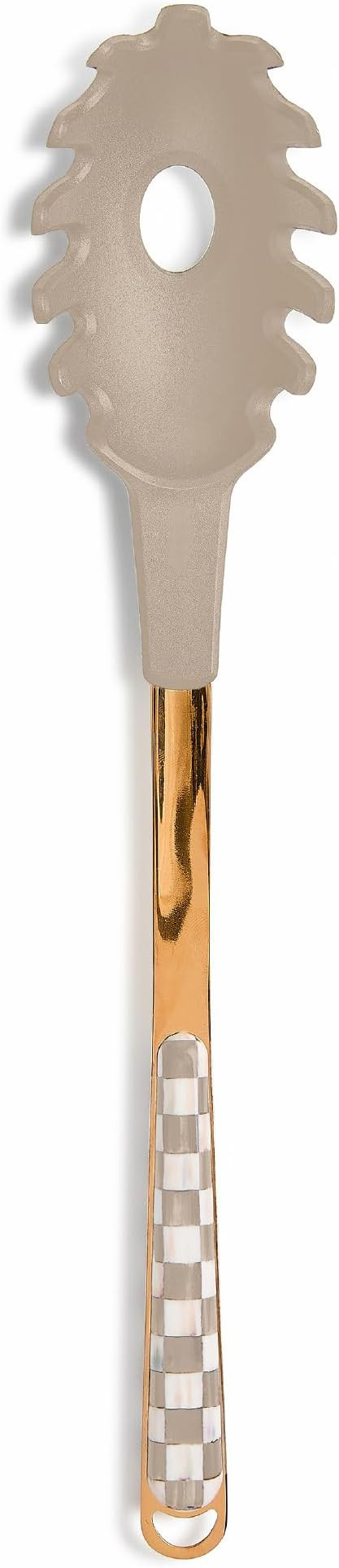 MACKENZIE-CHILDS Silicone Pasta Spoon, Brown-and-White Mocha Check | Amazon (US)