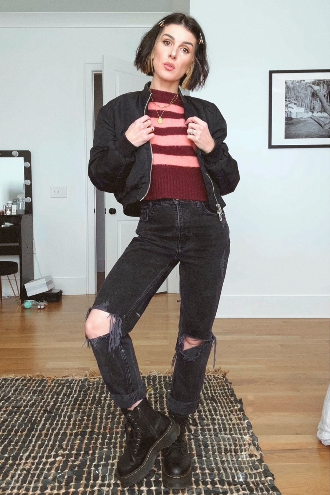 Just another manic Monday 😝🖤

Black bomber | black jeans | combat boots | dr martens | Fred Perry | edgy style | edgy aesthetic | rocker style | ootd | style inspo

#LTKMostLoved 

#LTKSeasonal #LTKstyletip