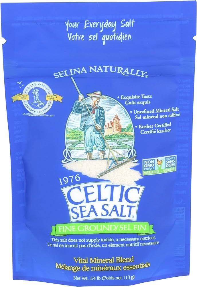 Fine Ground Celtic Sea Salt ¼ lb Resealable Bag | Amazon (US)