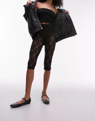 Topshop lace capri legging in black | ASOS | ASOS (Global)