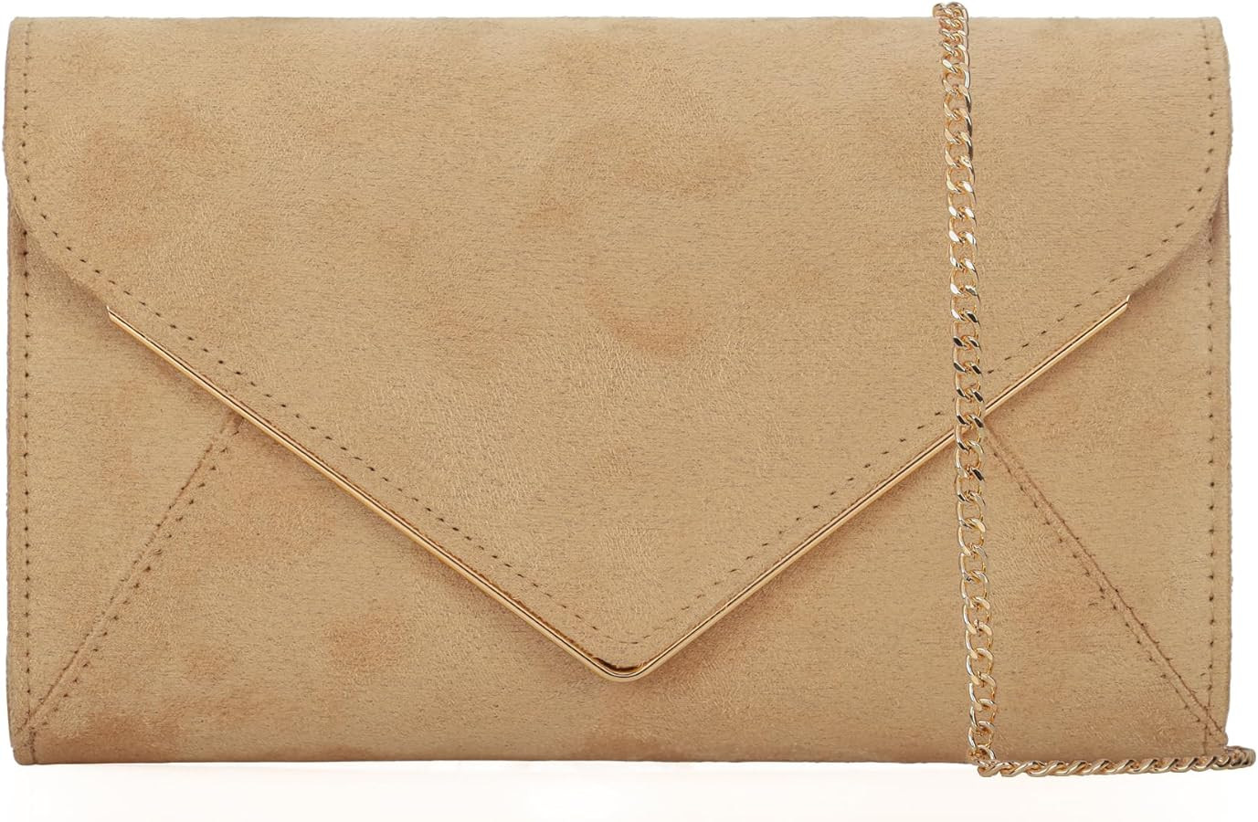 Faux Suede Women Evening Bag Foldover Clutch Purse Cocktail Prom Party Formal Envelope Handbag | Amazon (US)