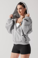 Zip Cloud Hoodie - Heather Grey | POPFLEX