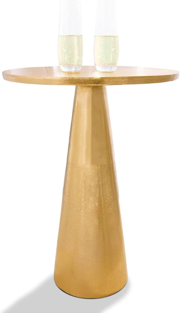 OBJET D'ART Small Round Bronze Side Table, Deborah, 21" Height, Vintage Metal Accent, Side, Pedes... | Amazon (US)