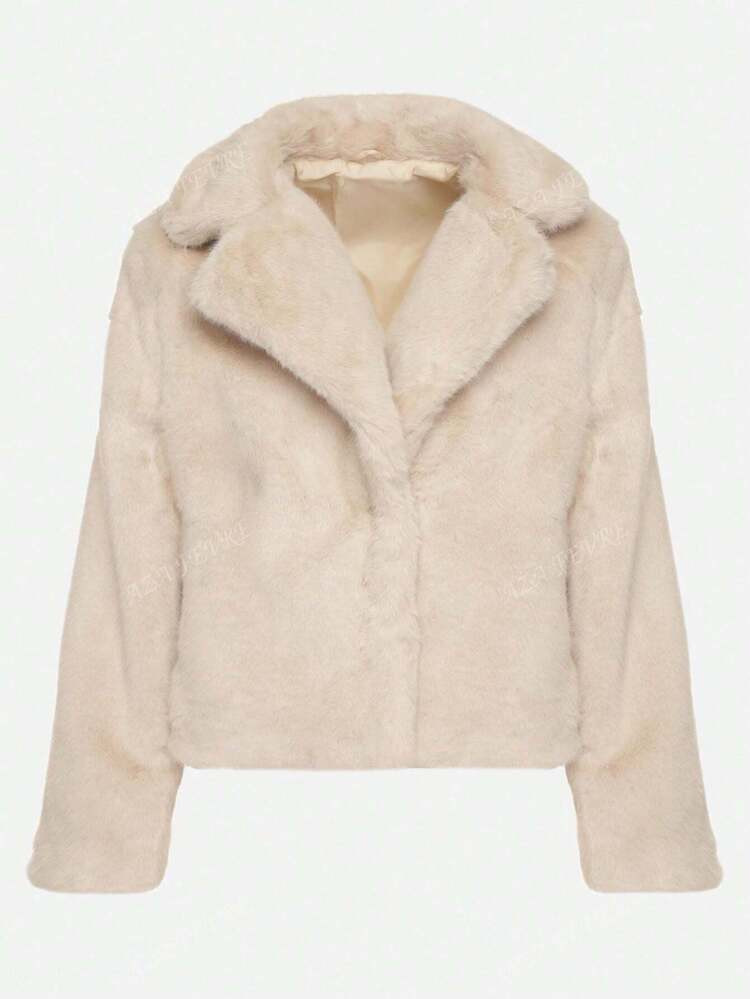 Kurze Pelzjacke Mit Kragen In Elegantem Stil | SHEIN