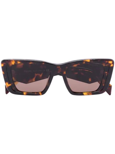 Prada Eyewear Oversized rectangular-frame Sunglasses - Farfetch | Farfetch Global