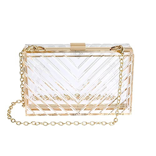 WJCD Clear Purses For Women Acrylic Clear Clutch Bag Stadium Approved (transparent) | Amazon (US)