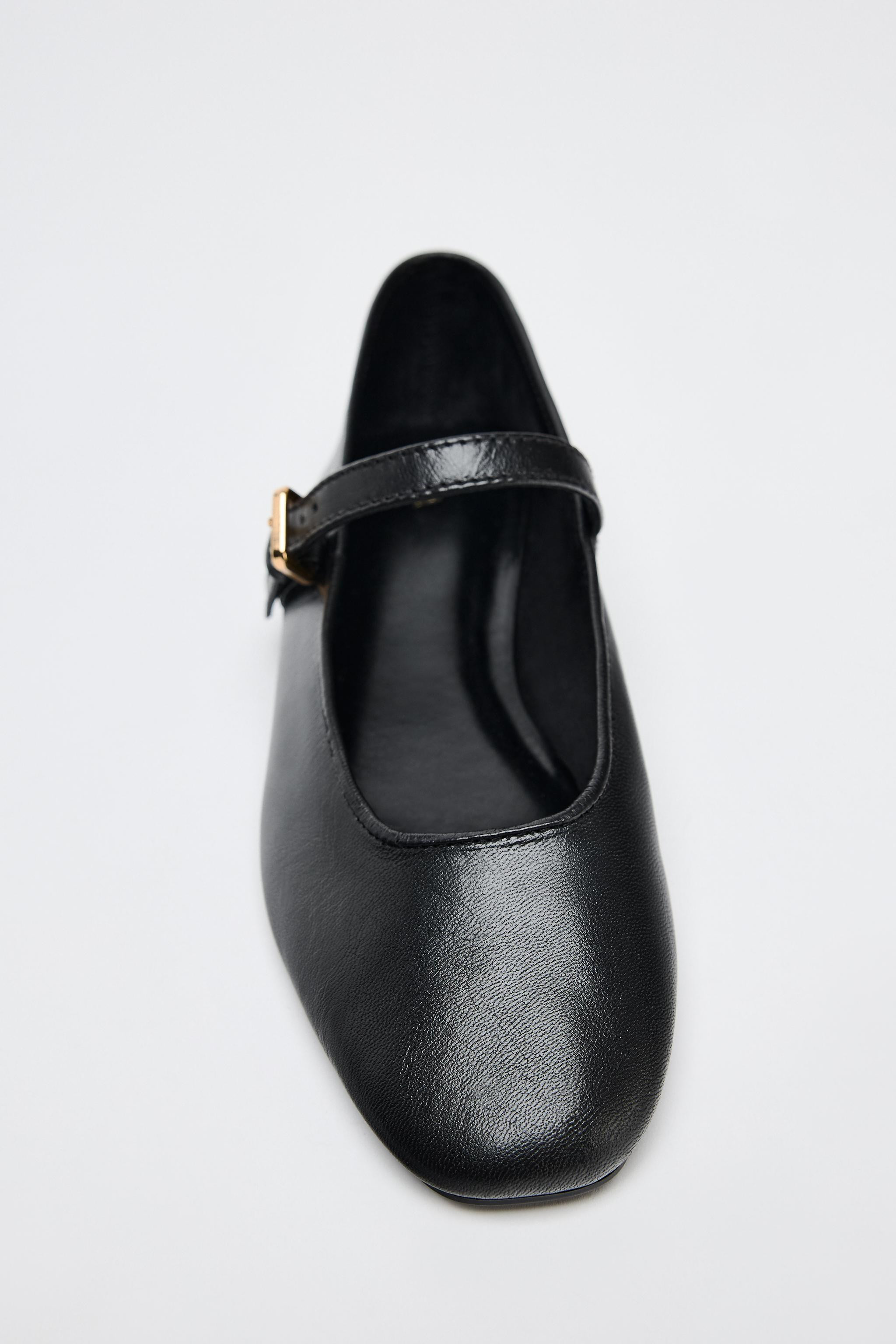 LEATHER BALLET FLATS | Zara UK