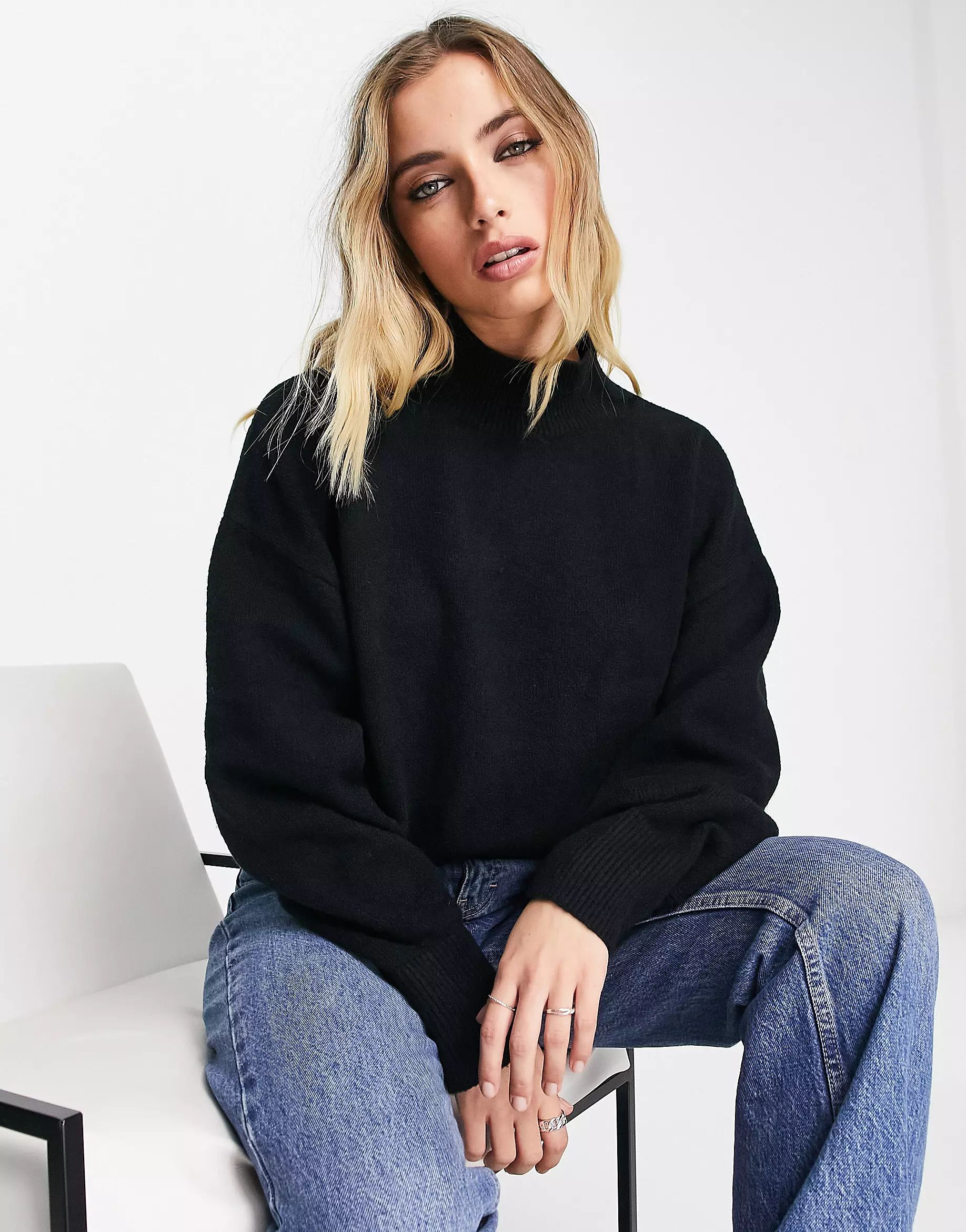 & Other Stories mock neck sweater in black | ASOS (Global)