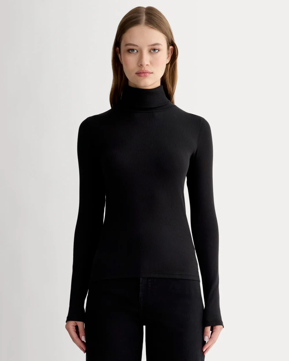 Women's Luxe Rib Turtleneck Sweater by Everlane in Black, Size M | Everlane