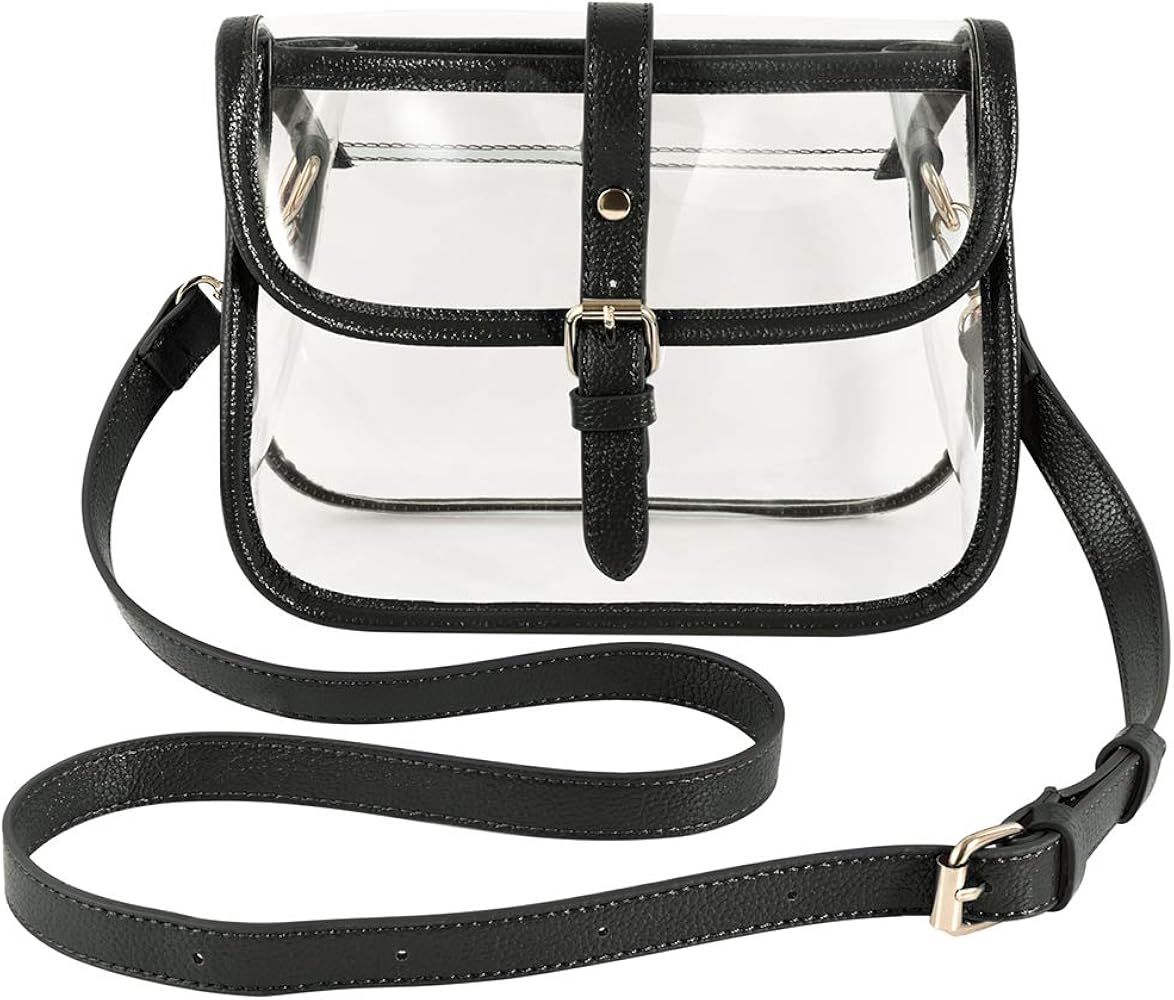 Y&R Direct Clear Saddle Crossbody Bag Gift for Women Clear Purses for Stadium Concert Gameday Magnet | Amazon (US)