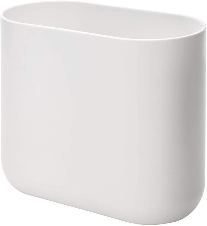 iDesign Cade Slim Bathroom Trash, Bedroom, Kitchen, Office-White, Waste Can | Amazon (US)