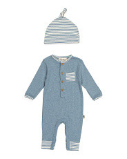 Newborn 2pc Coverall And Cap Set | TJ Maxx