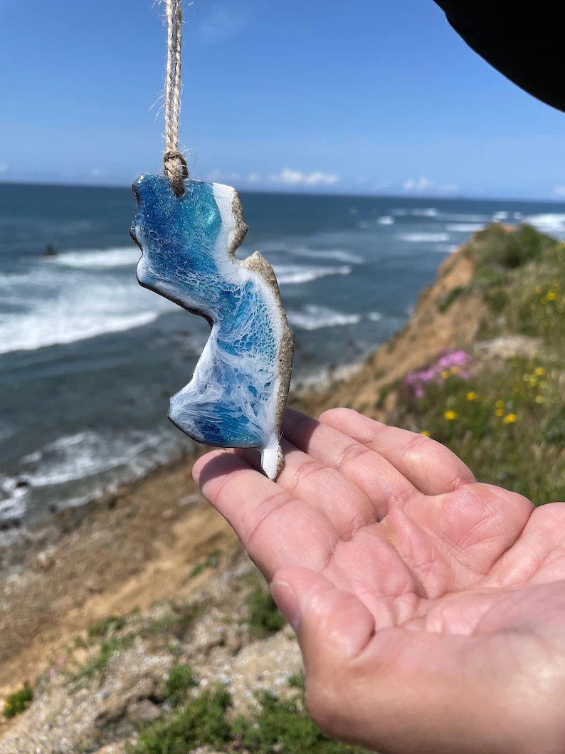 Resin New Jersey Ornament: Real Sand & Ocean Waves, State Souvenir | Etsy (US)