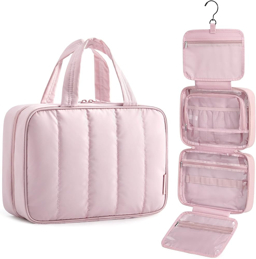 BAGSMART Travel Toiletry Bag for women, Portable Hanging Hook Makeup Bag Organizer, Waterproof Ma... | Amazon (US)