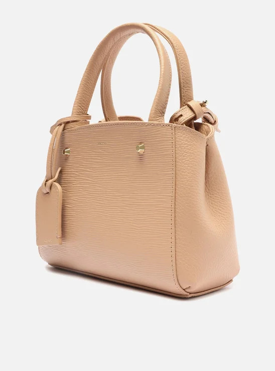 Bolsa Tote Nude Arezzo Couro Bella Pequena True Sand | ZZ Mall (BR)