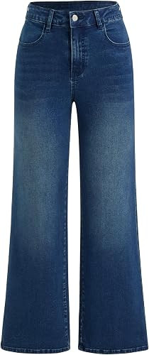 CIDER Womens Straight Leg Jean Mid Waist Trendy Fall Fashion Denim Pant Slim Basic Casual Busines... | Amazon (US)