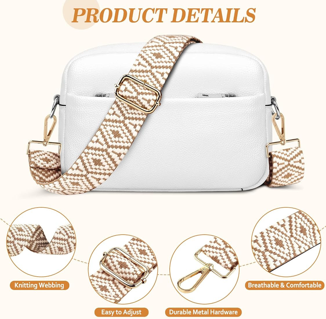 HUANLANG Purse Straps Replacement Crossbody Bag Strap Fashion Adjustable Guitar Strap for Women T... | Amazon (US)