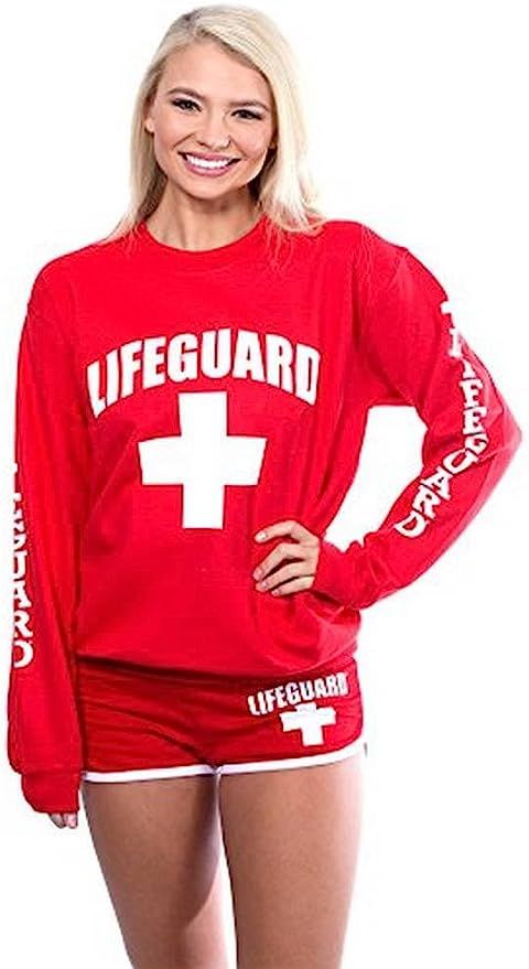 LIFEGUARD Red Crew Neck Sweatshirt for Women, Teen & Girls, Ladies. | Amazon (US)