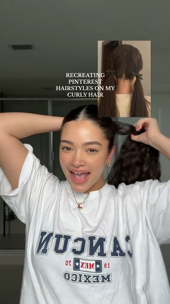 recreating pinterest hairstyles🫶🏼 #curly #curlygirl #curlyhair #curlyhairproducts #curlyhairstyles #hair #hairstyles #hairtutorial 