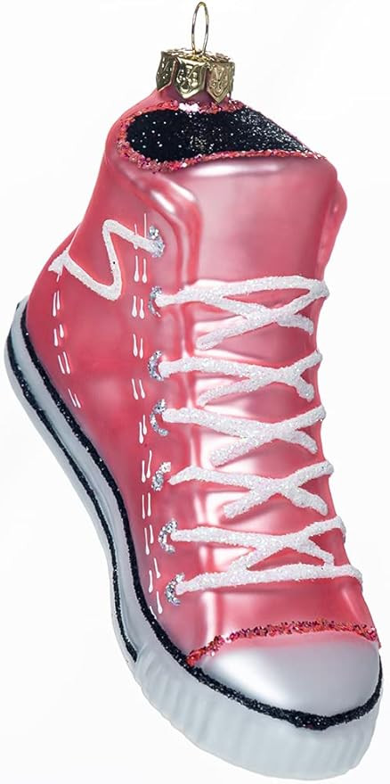 Set of 2 Glass Sneaker Shoe Ornament, Cute Hand Blown Glass High Top Sneaker Shoe Ornaments for C... | Amazon (US)