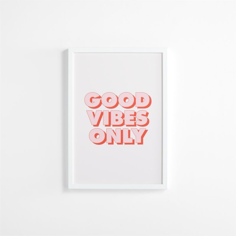 Good Vibes Only Framed Wall Art + Reviews | Crate & Kids | Crate & Barrel