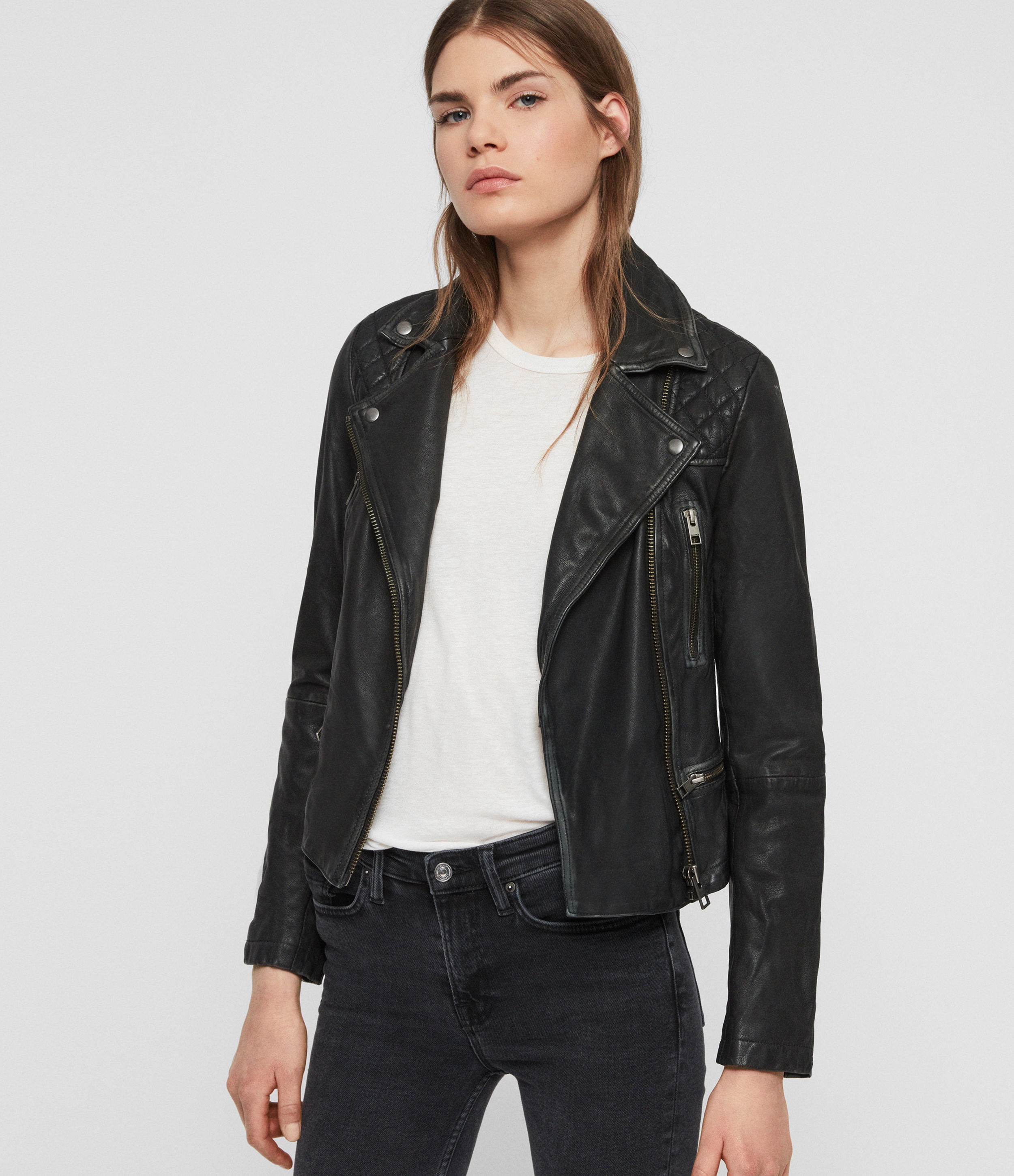Cargo Leather Biker Jacket | AllSaints US