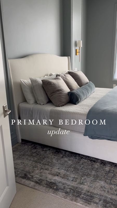 Our Primary bedroom:

I went with upscale bedding as well as more affordable bedding, and added a vintage-look rug. 

Everything is from Wayfair, Amazon, and West Elm, making a great mix of high-end and more attainable finds, many of which are on SALE.

Blanket, sheets, pillow, sham, duvet, duvet cover, sateen, tencil, silk, king bed, upholstered bedframe, Loloi rug, blue bedroom, taupe bedding, blue bedding, cream bedding, cool tones, velvet throw pillow, home decor, home styling, affordable home finds, trending home decor, home design trends, beautiful bedroom, beautiful bedding, bedding layers, sheets, quilt, pick stitch, curved headboard, silky, velvet, cozy, modern, contemporary, transitional, traditional

#bedding #bedroom #upholsteredbed

#LTKsalealert #LTKhome #LTKVideo
