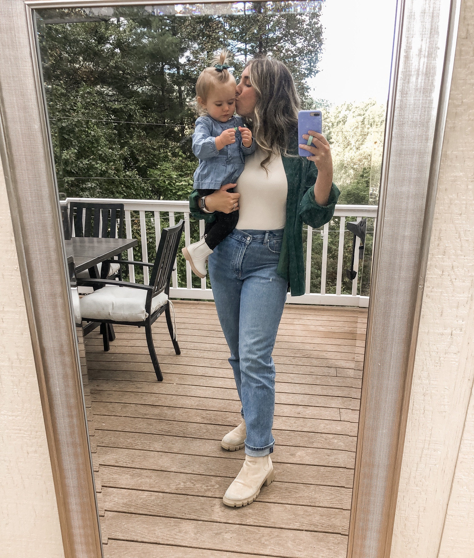 Mommy and me matching Chelsea boots for Fall! 🧡🍂

Mom is wearing American eagle ultra high rise 90’s straight jeans in size 10, a SHEIN bodysuit (ivory high neck in size L and I LOVE IT), and an Amazon corduroy shacket with tan Steve Madden boots.
Baby is wearing Garanimals black leggings, an Old Navy chambray top and tan Cat & Jack baby booties! 🤍

#LTKkids #LTKshoecrush #LTKfamily