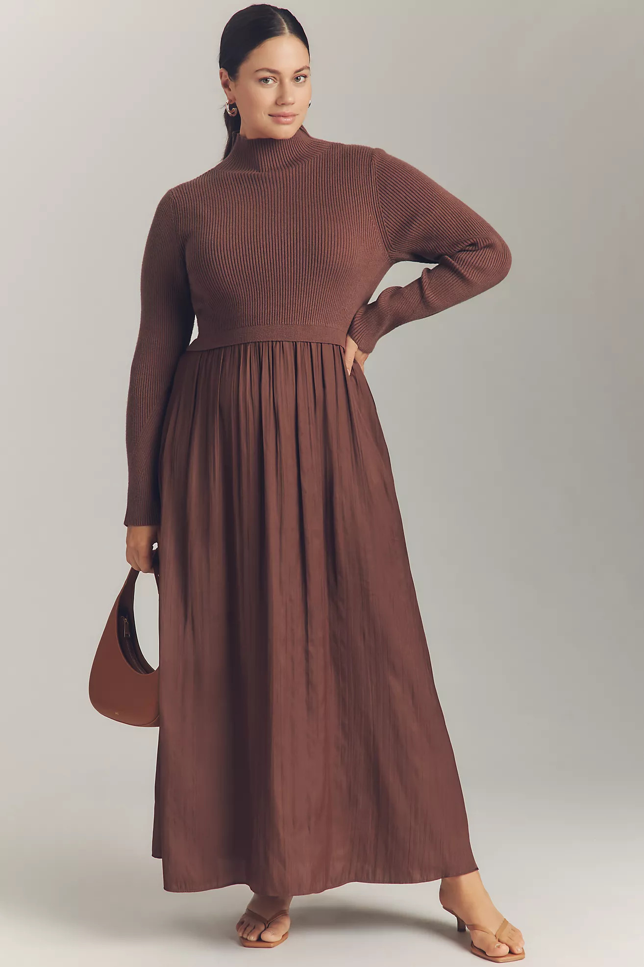 The Thea Long-Sleeve Twofer Maxi Dress | Anthropologie (US)