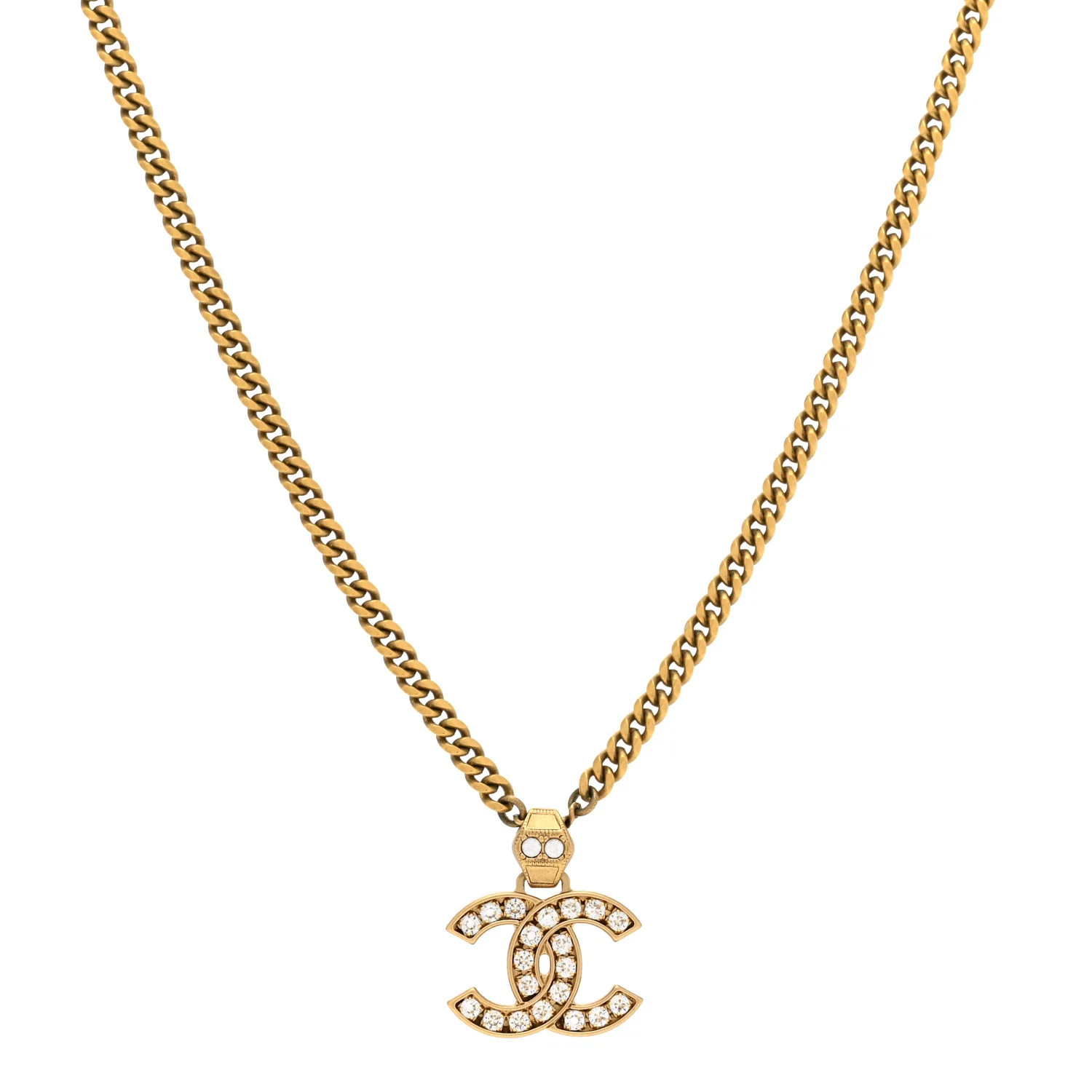 Crystal CC Necklace Gold | FASHIONPHILE (US)