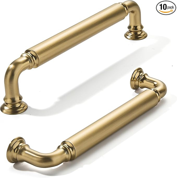 khtumeware 10-Pack Champagne Bronze Heavy-Duty Solid Cabinet Pulls, 5 Inch (128mm) Hole Center, S... | Amazon (US)