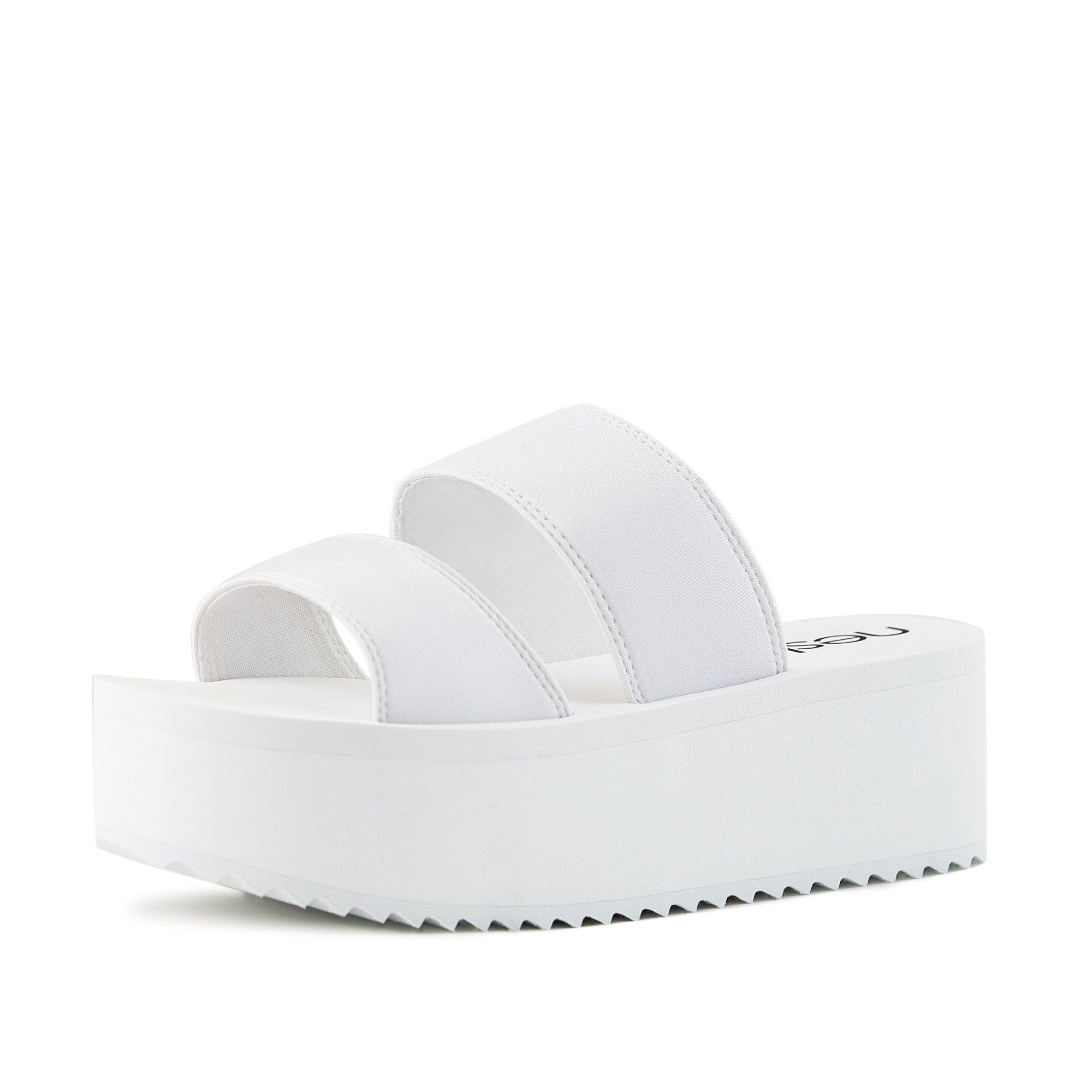 Women's 2 Band White Platform Sandal | Ecofriendly Shoes | Walmart (US)