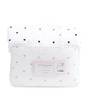 Embroidered Hearts Comforter Set | TJ Maxx