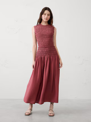 Smocked Bodice Maxi Dress | Banana Republic Factory