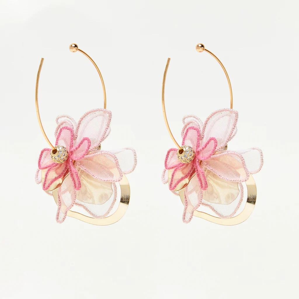 Lylah Hoop Earrings Pink | Mignonne Gavigan